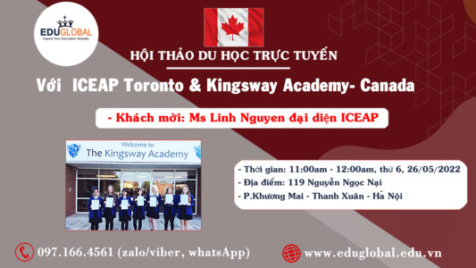 Hội thảo du học trực tuyến cùng ICEAP Toronto & Kingsway Academy Canada