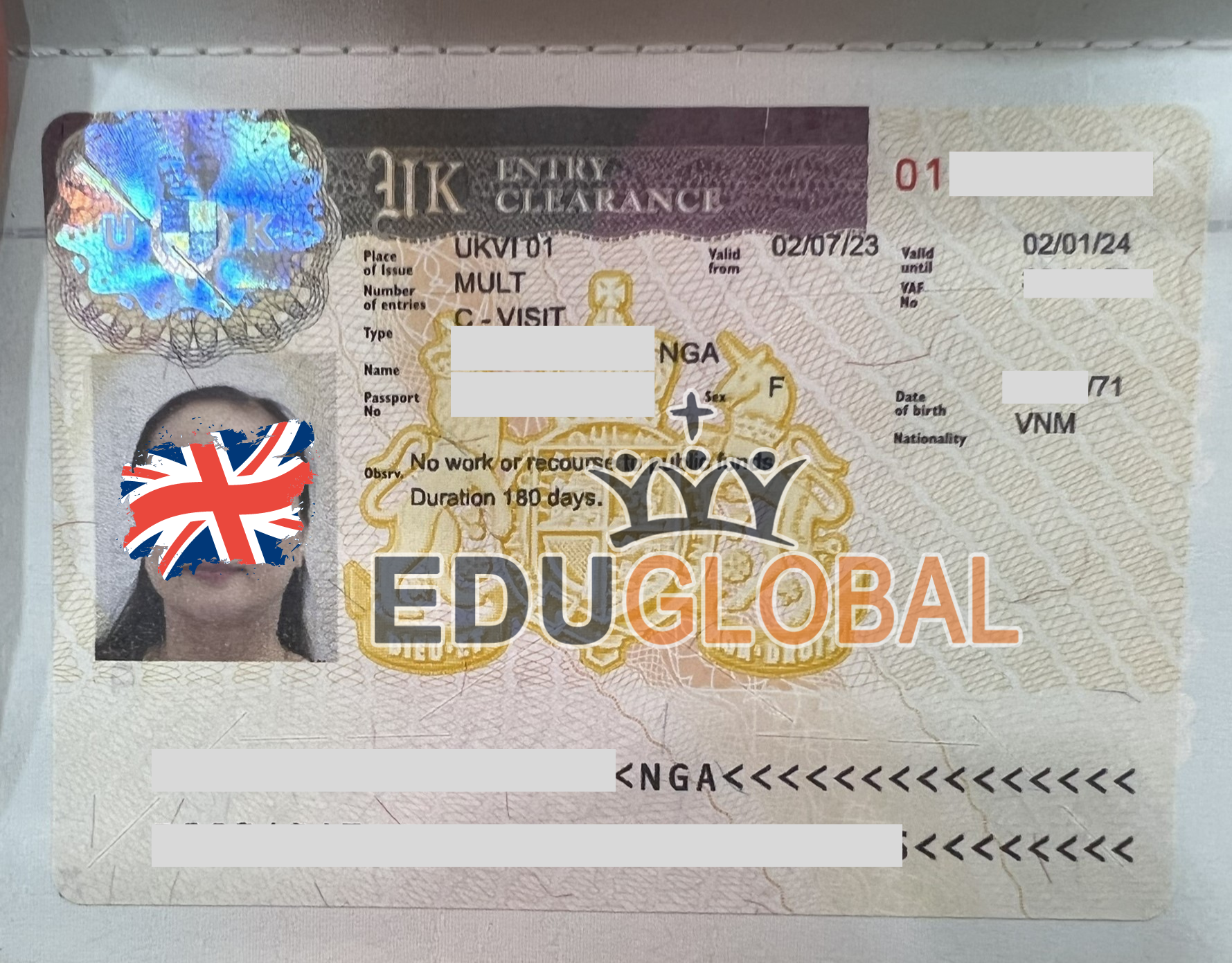 Visa Anh Quốc của Cô Nga