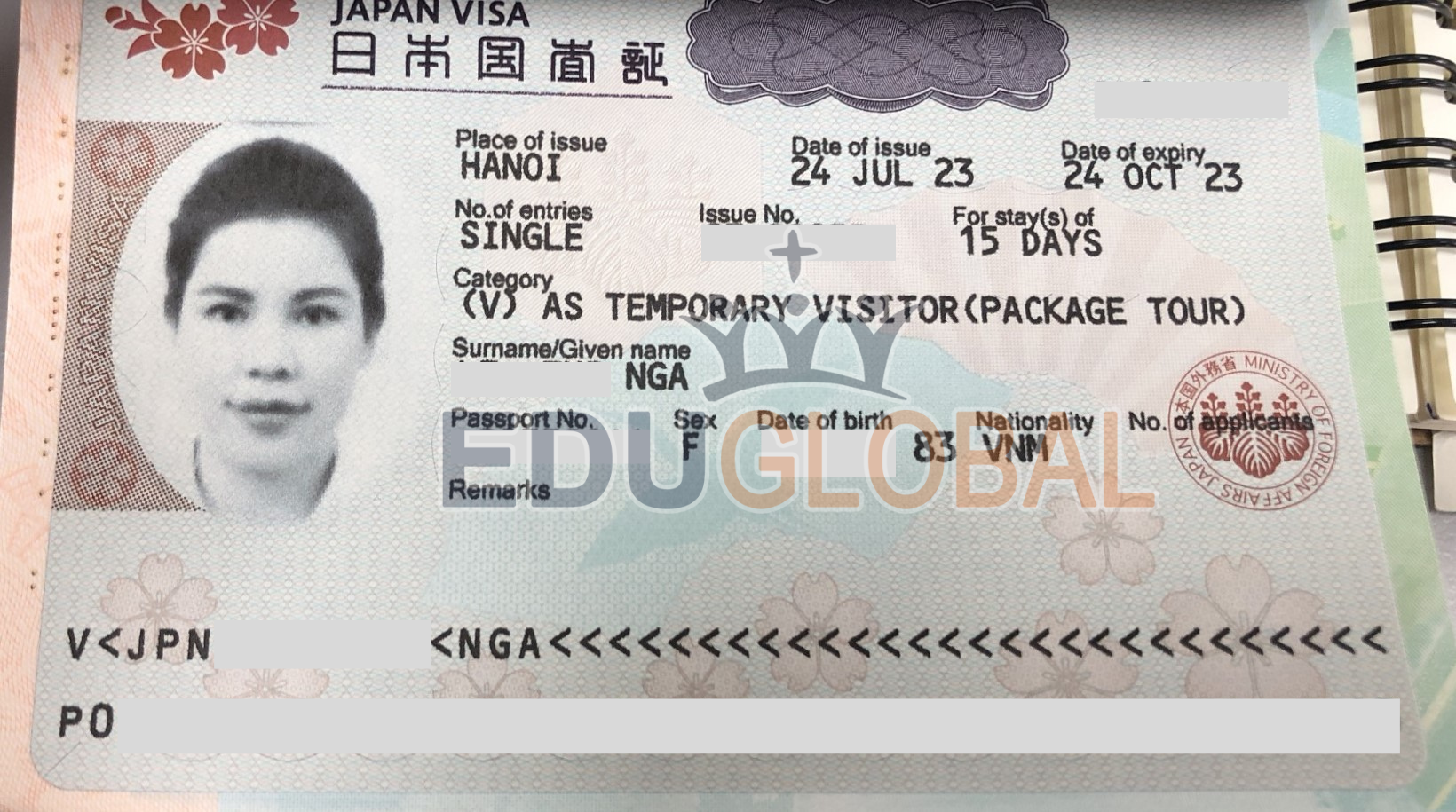 Xử lý thành công Visa du lịch Nhật Bản cho chị Ngà