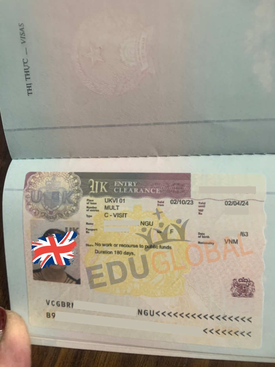 Xử lý thành công Visa Anh cho Cô Ngữ đi thăm gia đình con gái