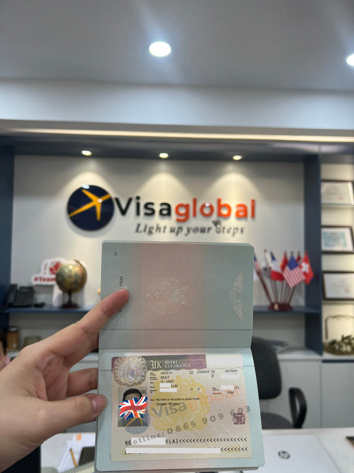 EduGlobal chữa lại thành công Visa Anh cho Cô Lài