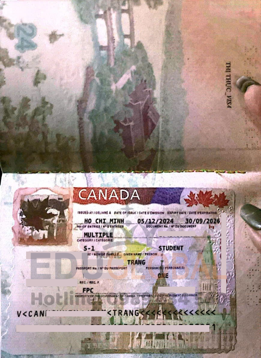 Visa Du Học Canada của Bạn Trang được EduGlobal giải trình thành công