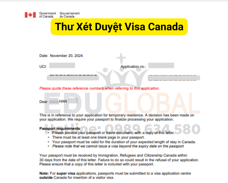 ĐSQ tin tưởng xét duyệt Visa Canada cho Anh Hán