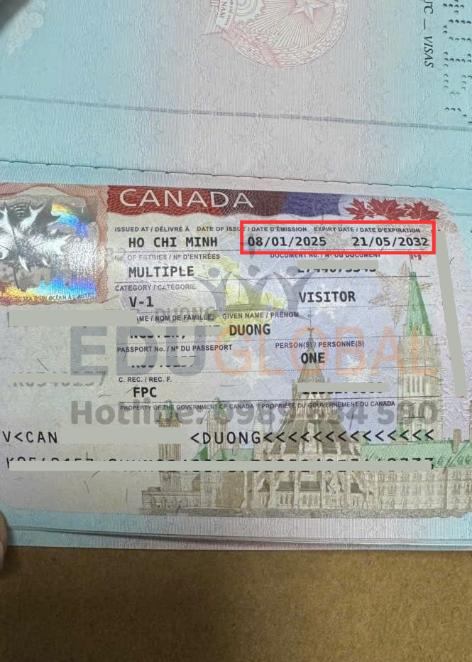 Visa Canada thời hạn 7 năm được EduGlobal xử lý thành công