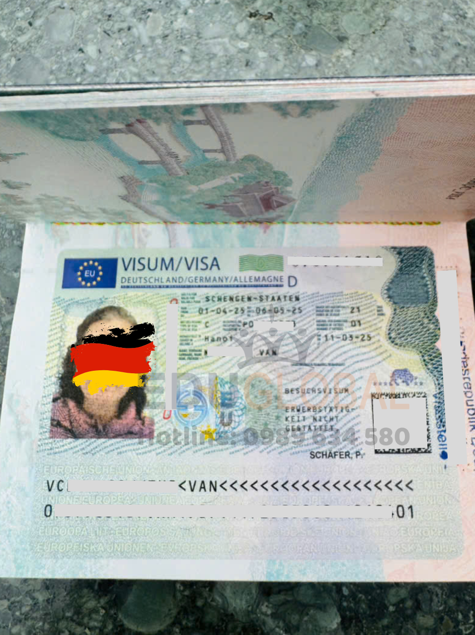 Platinum Edu xử lý thành công Visa Đức cho Cô Vân