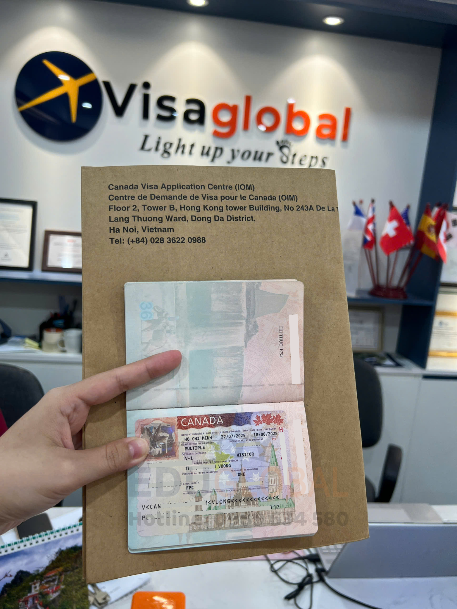 Visa Canada của em Vương được EduGlobal xử lý thành công