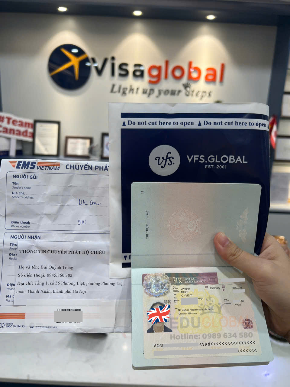 EduGlobal xử lý thành công Visa UK cho cô Vẫn