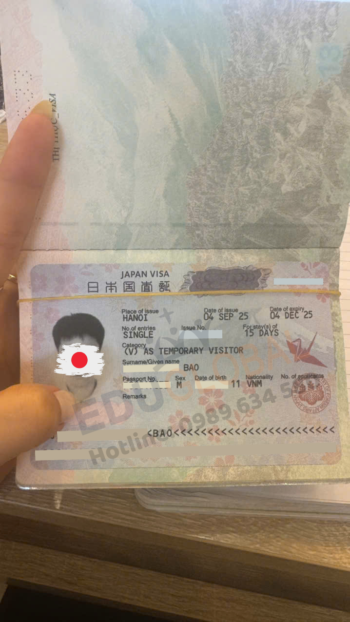 EduGlobal xử lý thành công Visa du lịch Nhật Bản tự túc cho con chị Tuyết Anh