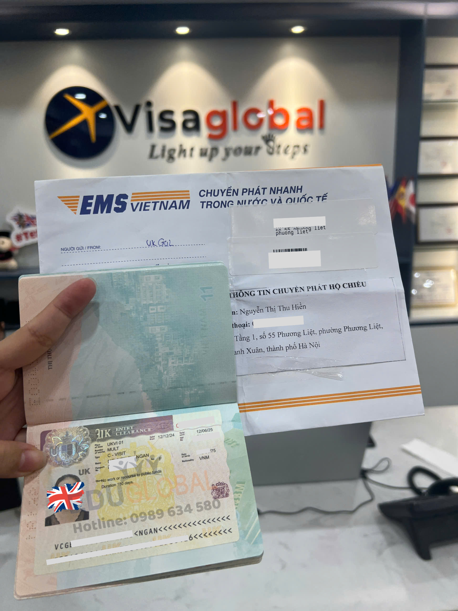 EduGlobal xử lý thành công visa thăm thân Uk cho chị ngân