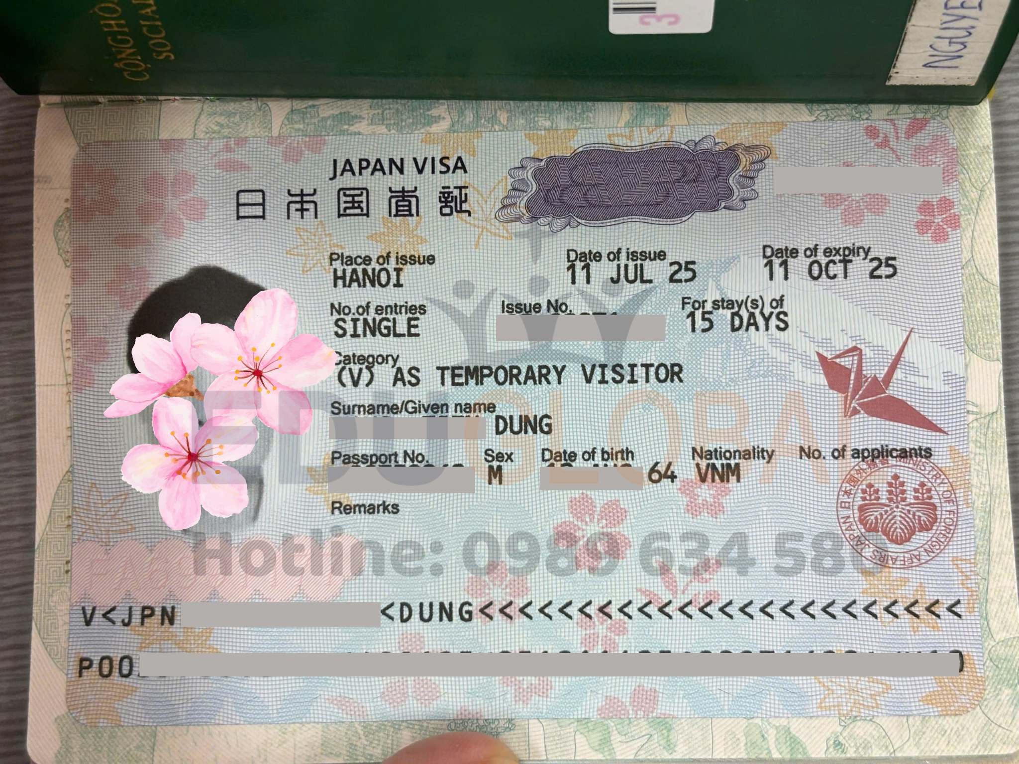 EduGlobal xử lý thành công visa Nhật cho anh Dũng