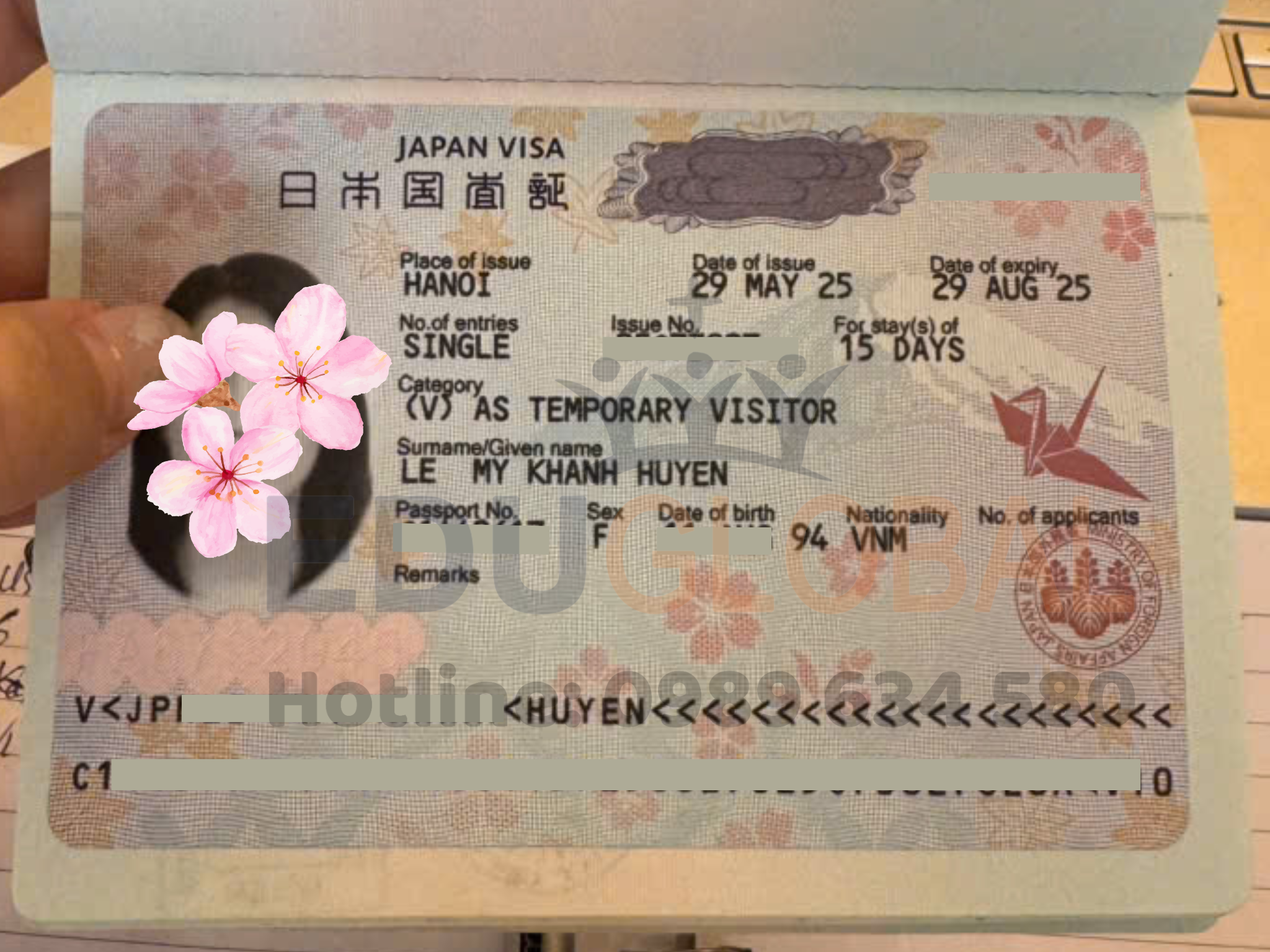 EduGlobal xử lý thành công visa Nhật cho chị Huyền