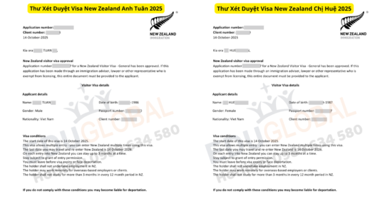 KHÁCH HÀNG THÂN THIẾT ANH TUÂN & CHỊ HUỆ TIẾP TỤC “RINH” VISA NEW ZEALAND CHỈ SAU 2 TUẦN – TIẾP TỤC CHỌN MẶT GỬI VÀNG TẠI PLATINUM EDU