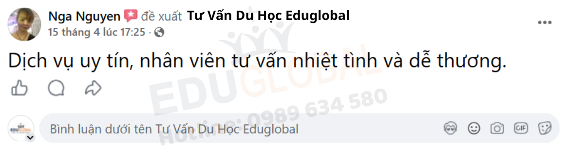 Đánh giá của con gái Cô Lộc về dịch vụ EduGlobal