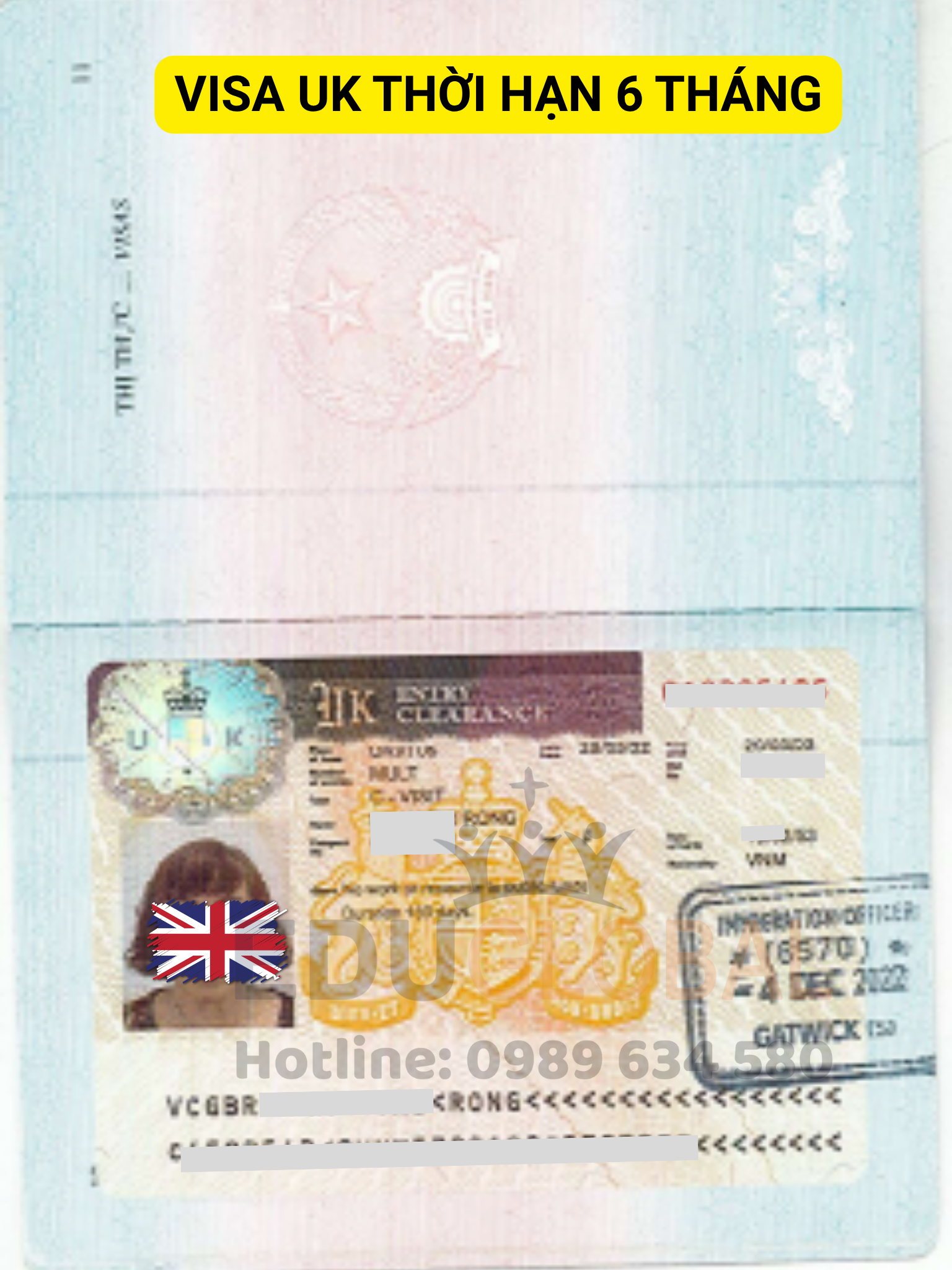 Visa Anh Quốc 6 tháng của cô Rộng được EduGlobal xử lý thành công năm 2022