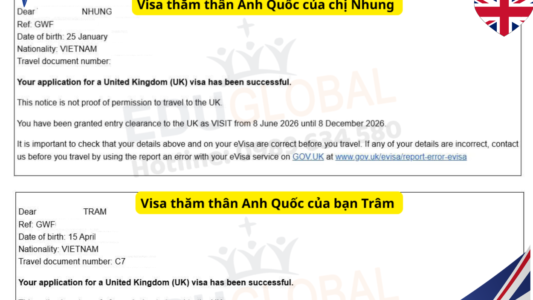Khách Hàng Cũ Tiếp Tục Thành Công Với Visa Thăm Thân UK Cùng Con Gái Sau 2 Tuần
