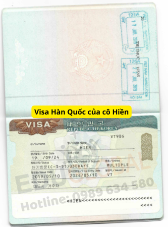 Visa Hàn Quốc của cô Hiền