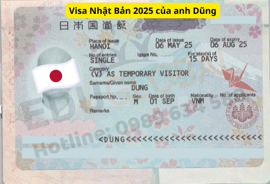Visa Nhật Bản năm 2025 của a Dũng được EduGlobal hỗ trợ thành công