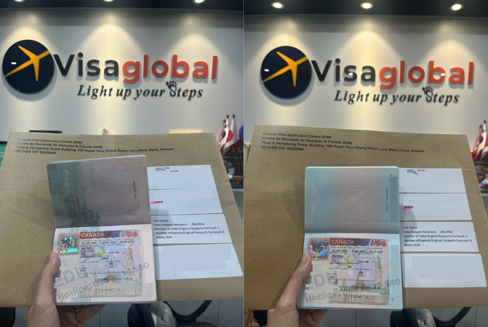 EduGlobal xử lý thành công Visa thăm thân Canada cho chú Thứ, cô Dương