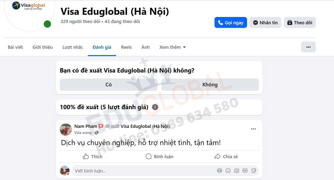 Chia sẻ của cô Năm về dịch vụ của EduGlobal